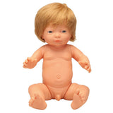 Anatomically Correct Baby Doll with Hair - Caucasian Boy