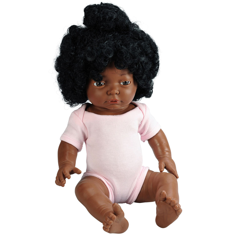 Anatomically Correct Baby Doll with Hair- African Girl