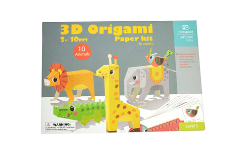 3D Origami Paper Kit: Animals