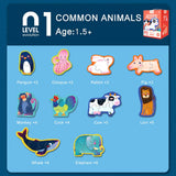 Progressive Puzzle Level 1: Common Animals 10-In-1