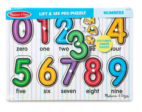 Lift & See Peg Puzzle: Numbers