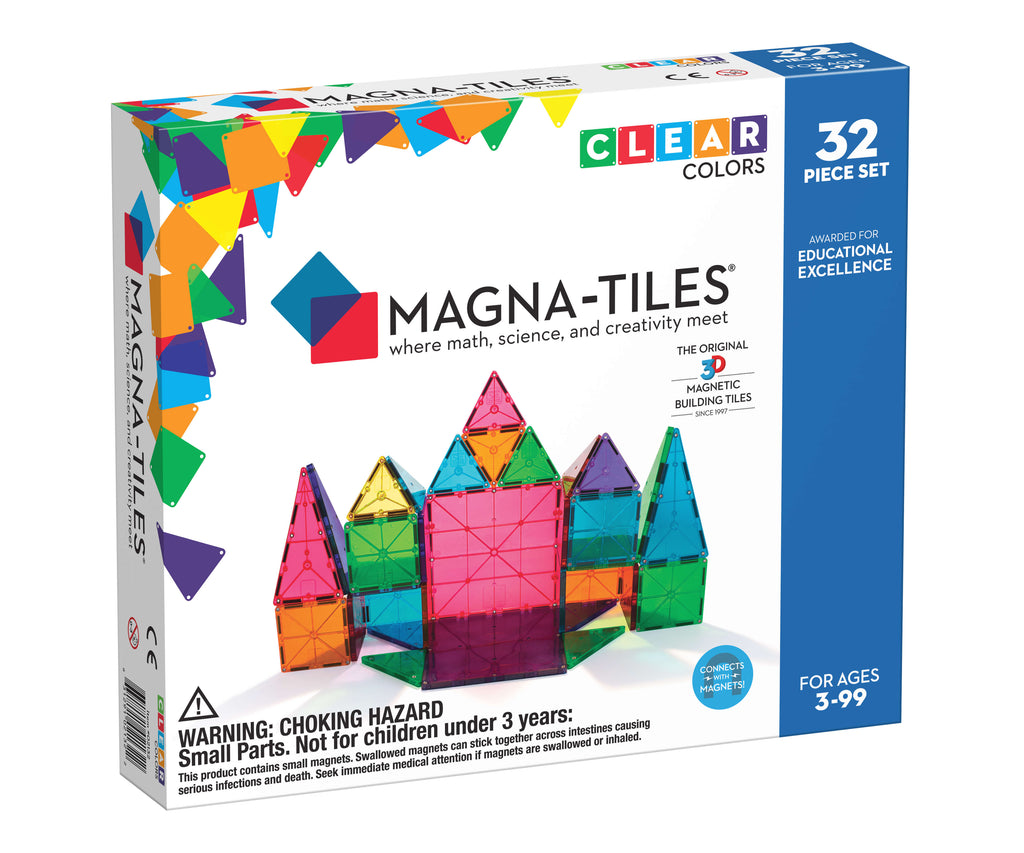 Magna-Tiles® Clear Colors 32-Piece Set –