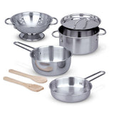 Let's Play House! Stainless Steel Pots & Pans Play Set 8pc