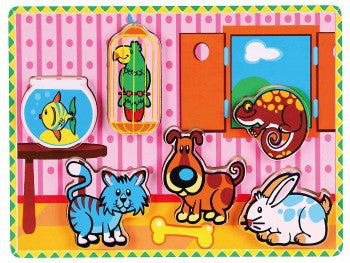 Extra thick wooden puzzle - Pets - iPlayiLearn.co.za