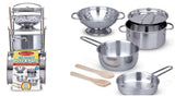 Let's Play House! Stainless Steel Pots & Pans Play Set 8pc