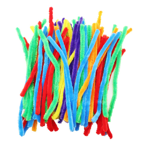 Chenille Stems Fluffy (Pipe Cleaners) 30cm Assorted Colours 100pc