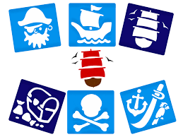 Pirate Stencils 6pc
