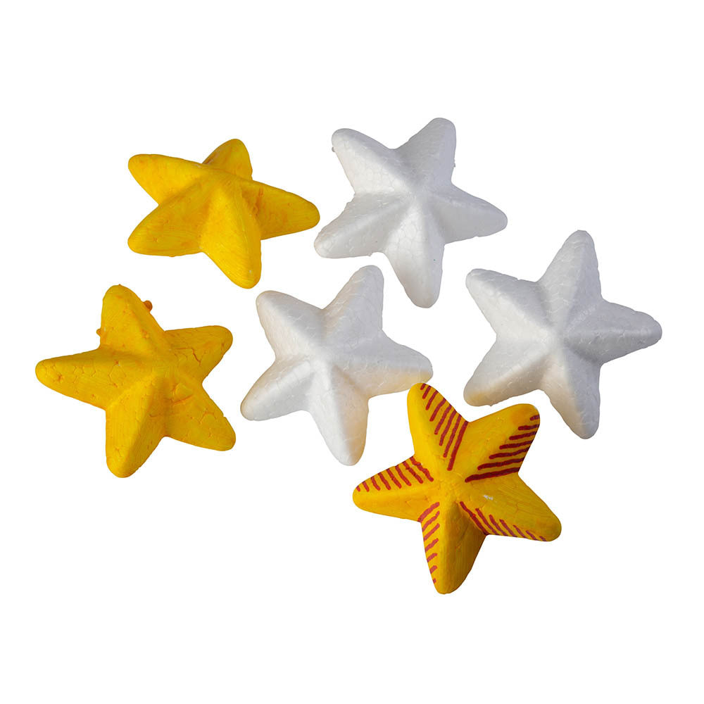 Polystyrene Shapes: Stars 60mm 20pc
