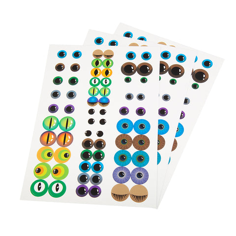 Eye Stickers Assorted Coloured 204pc