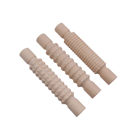 Wooden Pattern Rolling Pins 3pc