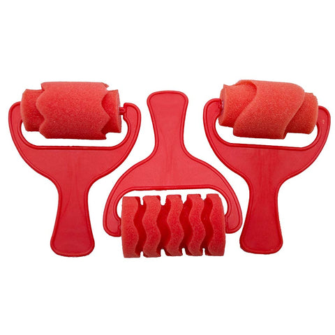 Sponge Pattern Rollers: Red 3pc