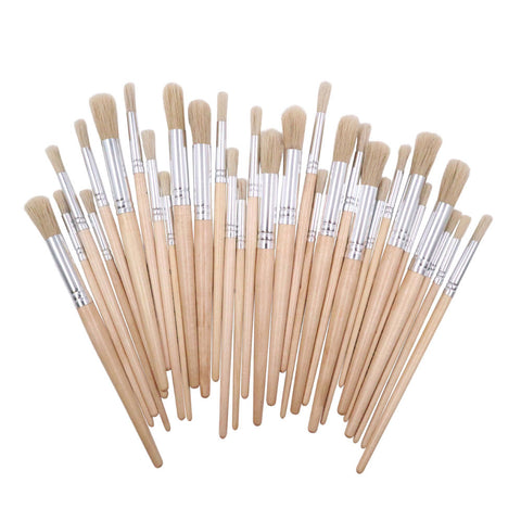 Round Paint Brushes: Sizes 08, 12 & 18 - 30pc