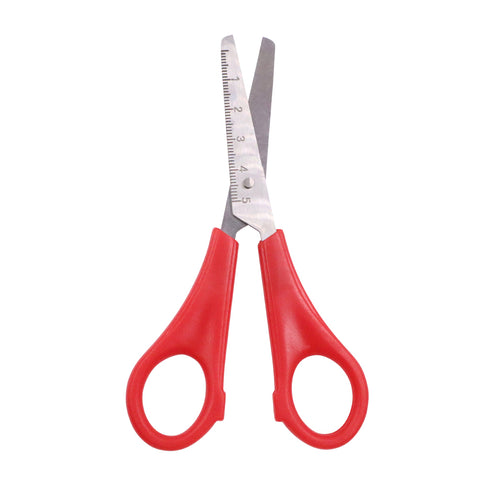 Scissors Right-handed with Ruler on Blade: Red 12.5cm 12pc