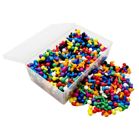 Assorted Pegs 1000pc (10 colours) in Container