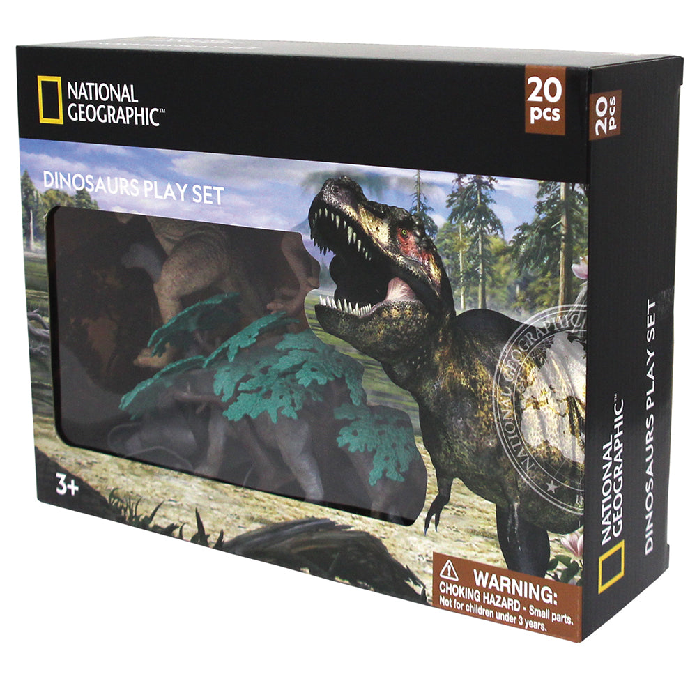 National Geographic Dinosaur Playset 5-21cm 10pc & 10 accesories