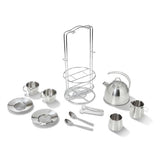 Stainless Steel Tea Set and Storage Stand 11pc