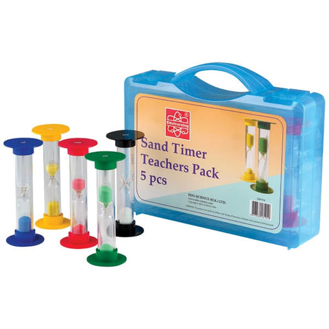 Sand Timer Teacher's Pack 5pc (18cm high) - iPlayiLearn.co.za
