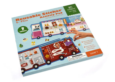 Reusable Sticker Activity Pad: Fire Truck and Ice Cream Truck