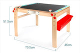 2-in-1 Convertible Wooden Table & Chalkboard Easel Stand