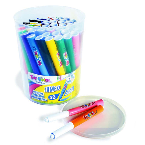 JUMBO fibre pens 48 Colours Jar