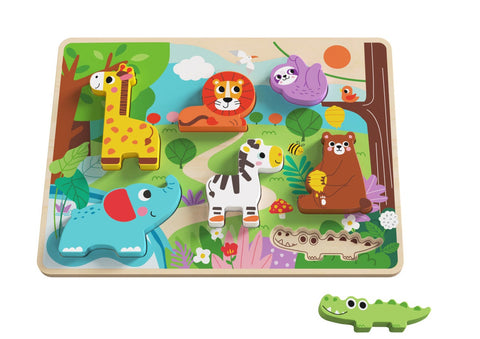 Chunky Wooden Puzzle: Jungle Animals 7pc