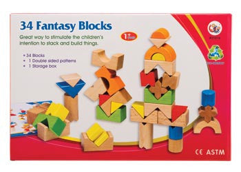 Wooden Fantasy Blocks 34pc