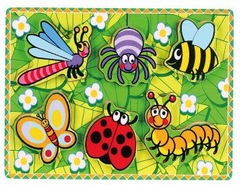 Extra thick wooden puzzle - 6 Insects - iPlayiLearn.co.za