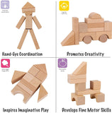 Large Natural Wooden Block Set 60pc