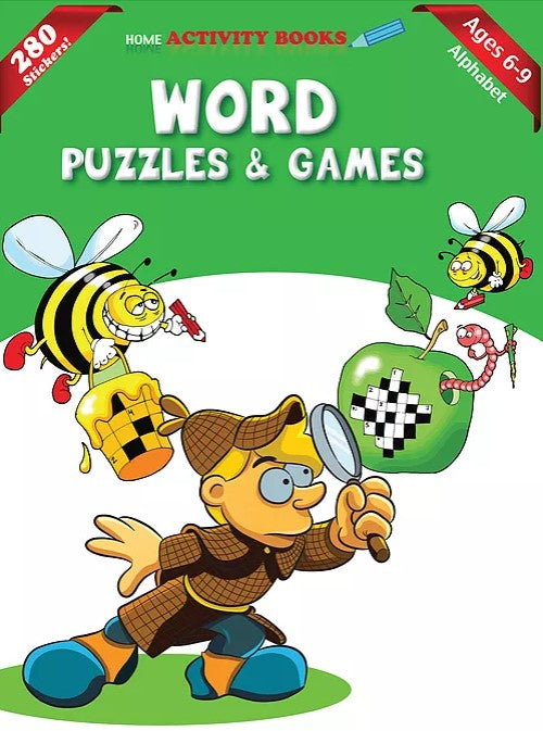 Activity Book with Stickers: Word Puzzles & Games