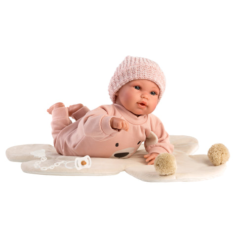 Llorens - Baby Girl Doll with Bear-Themed Blanket, Clothing & Accessories: 36 cm