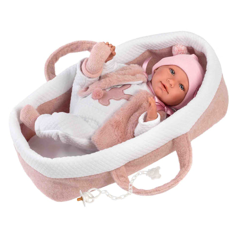 Llorens - Baby Girl Doll with Crying Mechanism & Baby Carrier: Mimi 40cm