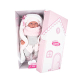 Llorens - Baby Girl Doll with Crying Mechanism, Carry Cot, Clothing & Accessories: Mimi 40cm