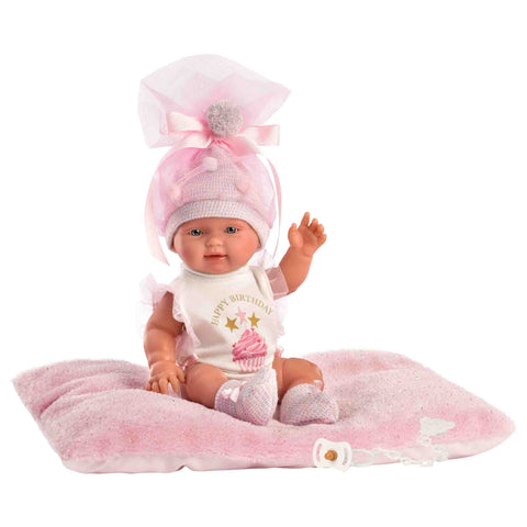 Llorens - Newborn Baby Girl Doll with Cushion, Clothing & Accessories: Bebita - 26cm