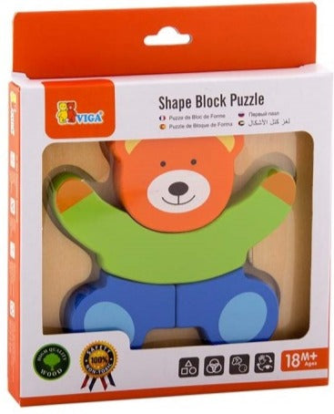 Shape Block Puzzle Bear 4pc