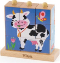 Stacking Cube Puzzle: Farm Animals