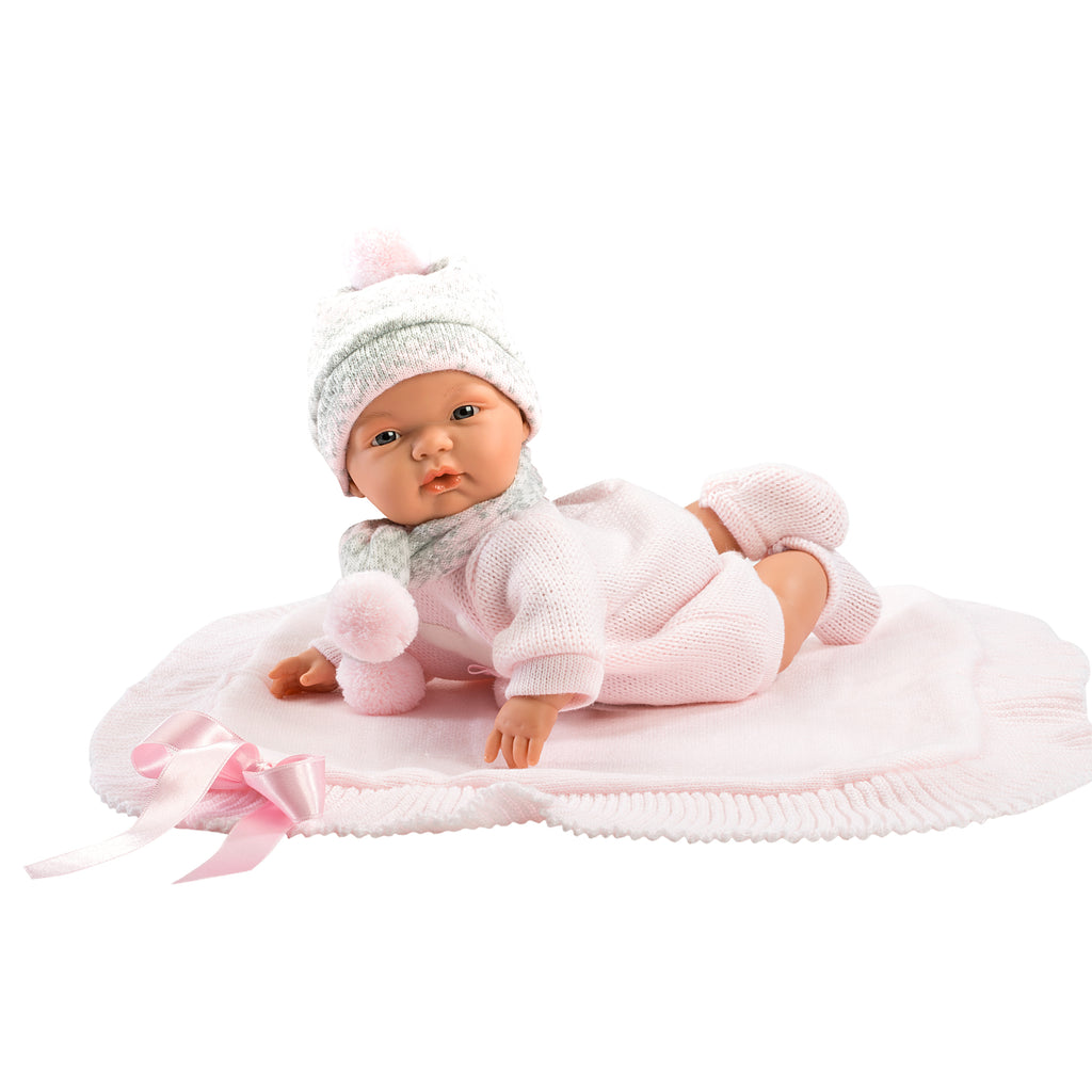 Llorens - Baby Girl Doll with Crying Mechanism & Blanket: Joelle 38cm