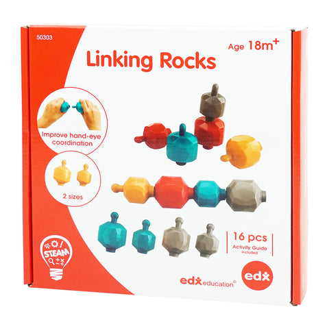 Linking Rocks: 4 Colours & 2 Sizes 16pc
