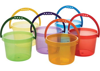 Rainbow Translucent Buckets Set of 6
