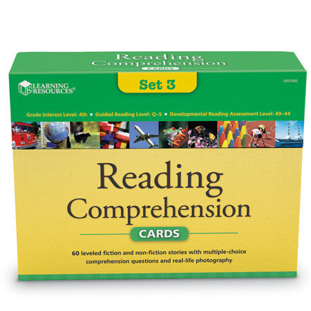 Reading Comprehension Cards Set 3 - Ages 9+ (Grade 4) - iPlayiLearn.co.za