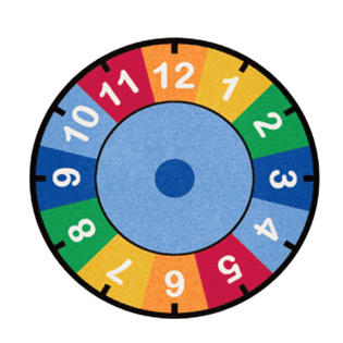 Learning Carpet: Clock Round Large