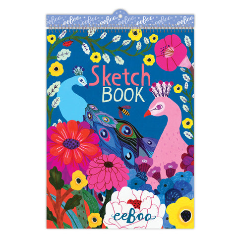 Peacock and Flowers Sketchbook