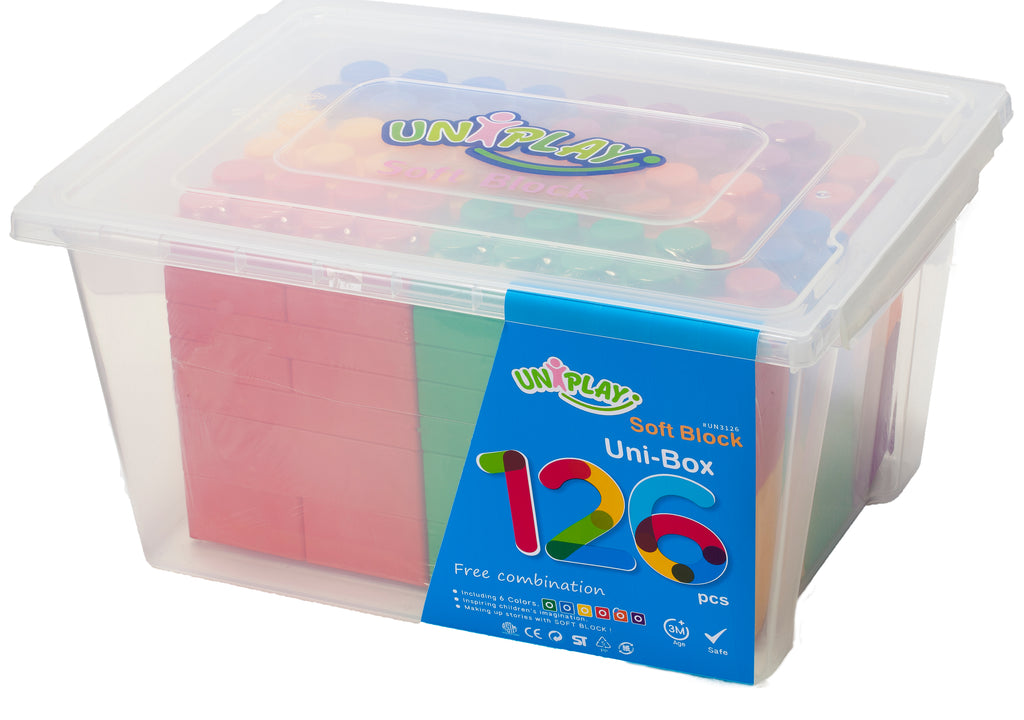 UNiPlay Soft Block Mix 126pc Uni-Box