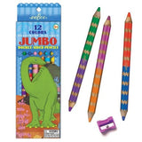 6 Jumbo Double-Sided Dinosaur Pencils with Sharpener